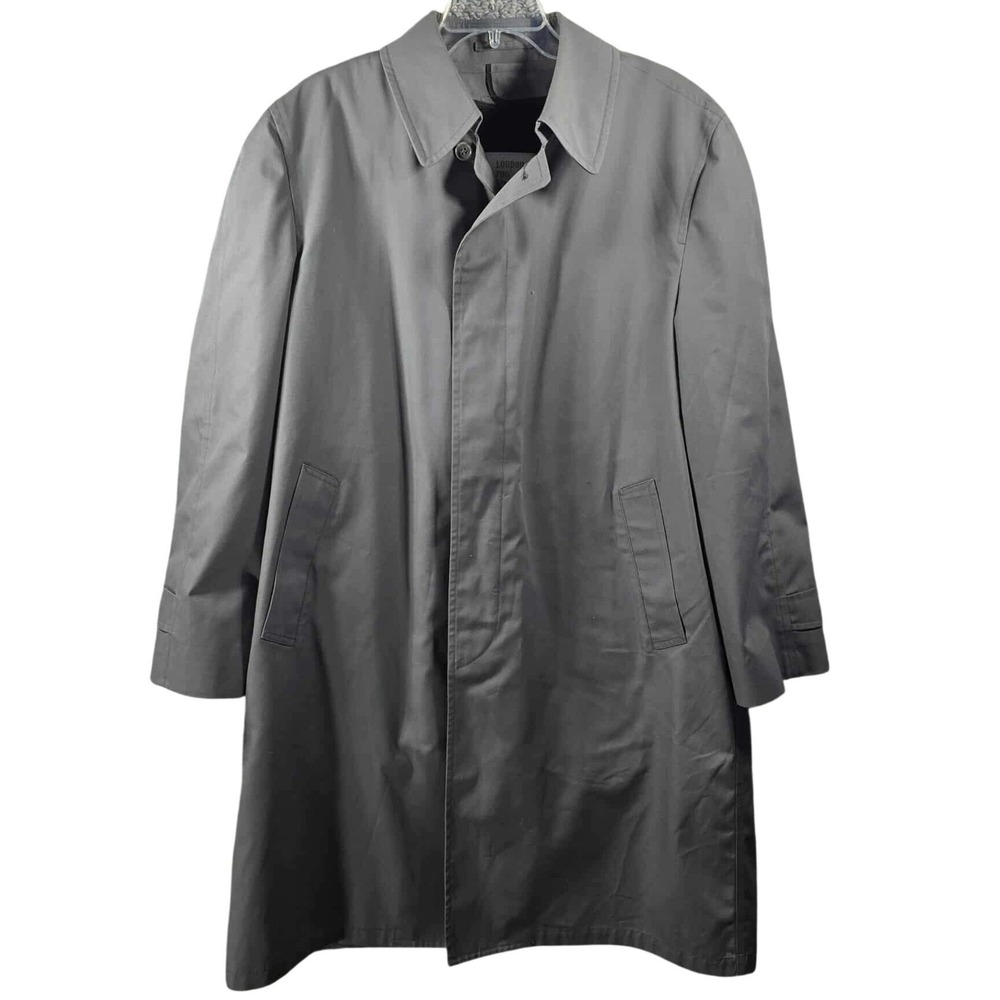 London Fog Maincoats Thinsulate Lined Gray Trench Coat Men Large